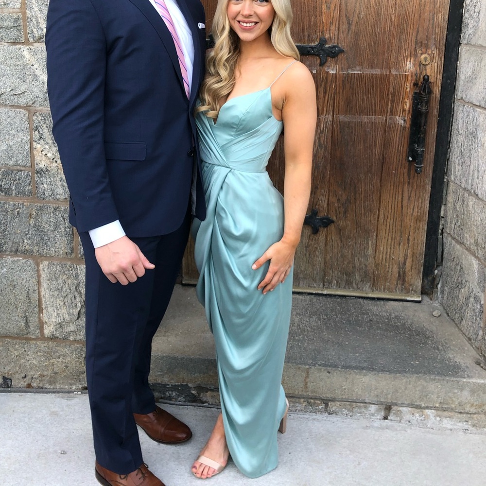 Zimmerman Silk Light Blue Ruched Ankle Length Dress